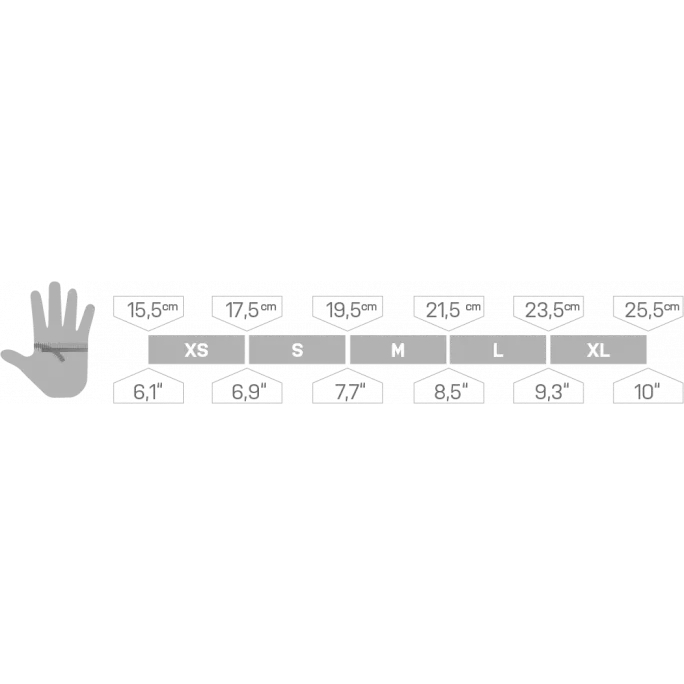 Ocun Crack Gloves Lite Size Chart