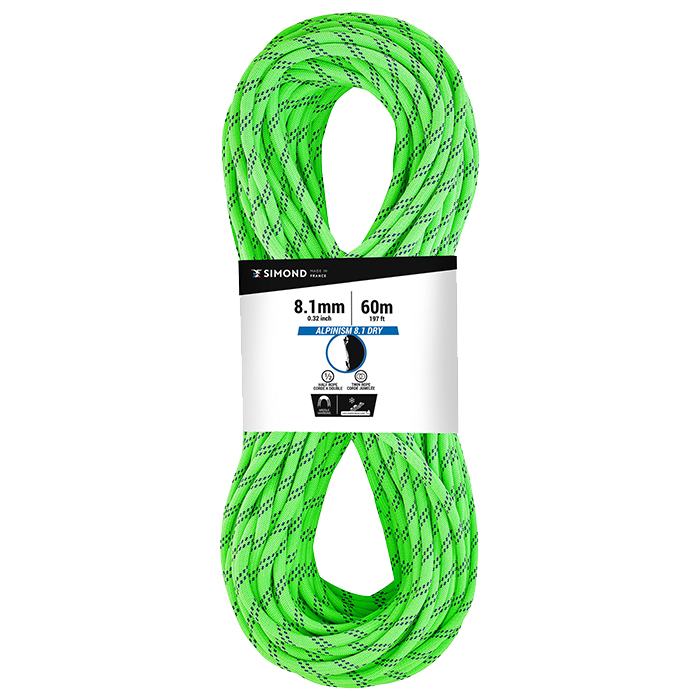 simond 81mm abseil alpinism 60m 2xdry
