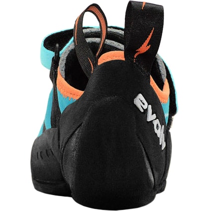 Evolv Elektra Teal Climbing Shoe Back